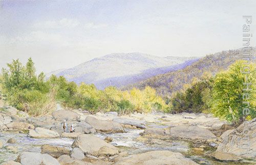 Landscape View on Catskill Creek painting - John William Hill Landscape View on Catskill Creek art painting
